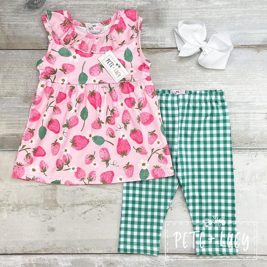 Strawberry Picnic Capri Set