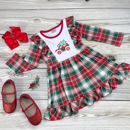 Tree Time Plaid Dress